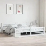 vidaXL Massivholzbett Wei&szlig; Kiefer 200x200 cm