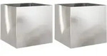 vidaXL Pflanzk&uuml;bel 2 Stk. Silbern 49x47x46 cm Edelstahl