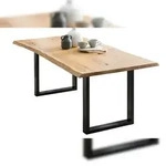 SalesFever Esstisch Baumkante | 200 x 100 cm | Tischplatte Eichenholz massiv 