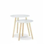 Relaxdays Beistelltisch 2er Set skandinavisch, 70er Design, Nachttische, Satztische,