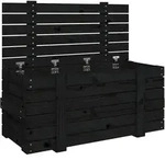vidaXL Truhe Schwarz 91x40,5x42 cm Massivholz Kiefer