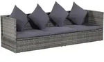 vidaXL Garten-Sofabett 200x60 cm Poly Rattan Grau