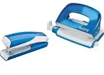 LEITZ Set-Mini WOW Heftger&auml;t und Locher blau, je 10 Blatt, Heftarten: geschlossen,