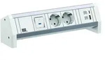 BACHMANN DESK 2xCEE7/3 1xSchalter 1xUSB A/C 22W GST18 RAL9010