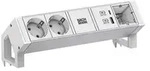 BACHMANN DESK2 ALU WHITE 2xCEE7/3 1xCM 1xUSB A/C 22W 0,2m GST18