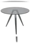 SalesFever Bistro-Esstisch rund &Oslash; 100 cm | Tischplatte Glas | Gestell Chrom |...