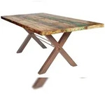 SIT M&ouml;bel Esstisch | 240 x 100 cm | Platte 40 mm Altholz bunt lackiert |...