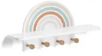 Zeller Kinder Wandgarderobe Rainbow mit 4 Haken und Ablage MDF Kiefer