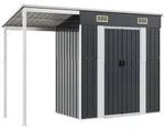 vidaXL Gartenhaus mit Schleppdach Anthrazit 277x107x181 cm Stahl