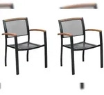 Merxx Tilos Stapelsessel Set 2tlg., 2 Stapelsessel, Aluminium/Akazienholz, Graphit