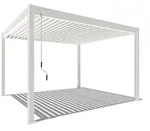 Weide Deluxe | Pergola Voll Aluminium freistehend | 3,6 x 4 M | Lamellendach wei&szlig;