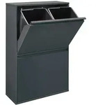 ARREGUI Basic CR604-B Recycling Abfalleimer / M&uuml;lleimer aus Stahl mit 4 Inneneimern,