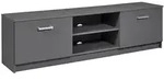 Ebuy24 Elenzio TV Tisch 2 T&uuml;ren, 2 offene F&auml;cher grau.