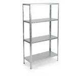 Relaxdays Metallregal verzinkt, 4 B&ouml;den, bis 160 kg, Schwerlastregal Stahl,