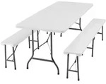 TecTake GmbH tectake tischgarnitur Panja wei&szlig; klappbar wei&szlig; - 404527