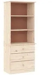 vidaXL B&uuml;cherregal mit Schubladen ALTA 60x35x142 cm Massivholz Kiefer