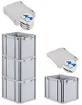 PROREGAL SuperSparSet 4x Eurobox NextGen Economy mit Scharnierdeckel & blauen