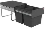 Hailo Abfallsammler 3641521 Raumspar-Tandem 2x 18 Liter dunkelgrau