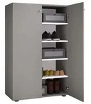 VCM LonaXL Schuhschrank 2 T&uuml;ren grau.