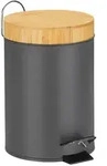Relaxdays M&uuml;lleimer Bad, 3 l, Kosmetikeimer Absenkautomatik, Bambusdeckel,