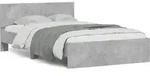 vidaXL Bettgestell mit Kopfteil Betongrau 120x190 cm