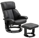 HOMCOM - Relaxsessel mit Fu&szlig;hocker - 76B x 80T x 102H cm - schwarz