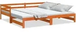 vidaXL Tagesbett Ausziehbar Wachsbraun 80x200 cm Massivholz Kiefer