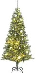 vidaXL K&uuml;nstlicher Weihnachtsbaum 300 LEDs & Kugeln Beschneit 240 cm