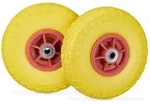 Relaxdays 2x Sackkarrenrad, pannensichere Vollgummireifen, 4.1/3.5-4", 16 mm Achse,