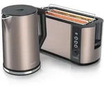 Arendo Fr&uuml;hst&uuml;cks-Set, Wasserkocher 1,5l, Langschlitz Toaster f&uuml;r 4 Scheiben,