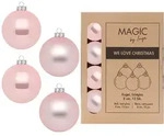12 Weihnachtskugeln 8cm Glas Christbaumkugeln Weihnachtsbaumkugeln Set hellrosa