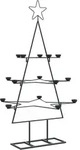 vidaXL Metall-Weihnachtsbaum zum Dekorieren Schwarz 105 cm