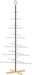 vidaXL Weihnachtsbaum Metall mit Holzst&auml;nder Schwarz 180 cm