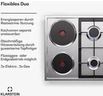 Klarstein MultiChef 4 Hot Plate Elektro- und Gaskochfeld 4 Kochzonen 2 Gasbrenner 2