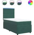 vidaXL Boxspringbett mit Matratze Dunkelgr&uuml;n 100x200 cm Samt