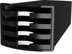 HAN Schubladen-Set PS (Polystyrol) Schwarz 4 Sch&uuml;be 28 x 36,7 x 23,5 cm DIN A4