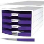 HAN Schubladenbox IMPULS Trend Colour, 4 offene Sch&uuml;be f. DIN A4/C4, 1011-X, lila