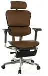B&uuml;rostuhl / Chefsessel ERGOHUMAN PLUS LEGPRO GEN2 Leder mit Beinablage Netz braun