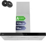 CIARRA Dunstabzugshaube 90 cm A+++ 709 m3/h Wandhaube Umluft WIFI APP Touch...