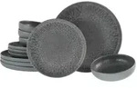 CreaTable Uno Volcano Dark Tellerset 12-tlg Steinzeug