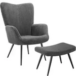 tectake Sessel Hygge gepolstert, ergonomisch, Belastbarkeit 150 kg Breitcord