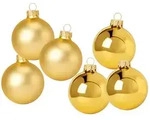 MARELIDA Christbaumkugeln Weihnachtskugeln Glas 8cm gl&auml;nzend matt gold 6 St&uuml;ck