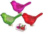 3 Christbaumschmuck V&ouml;gel auf Clip 9cm Kunststoff Christbaumkugeln Gro&szlig;e