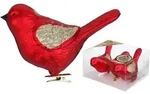 3 Christbaumschmuck V&ouml;gel auf Clip 9cm Kunststoff Christbaumkugeln Gro&szlig;e