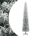 vidaXL Weihnachtsbaum Schlank mit St&auml;nder Beschneit 270 cm PVC