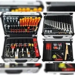 FAMEX Werkzeuge FAMEX 418-88 Profi Alu Werkzeugkoffer best&uuml;ckt mit Werkzeug Set -