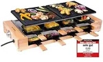 KLAMER Raclette 8 Personen, 1500W Raclette Grill mit Holzgestell, Raclette mit