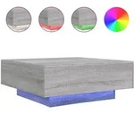 vidaXL Couchtisch mit LED-Leuchten Grau Sonoma 80x80x31 cm
