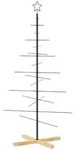 vidaXL Weihnachtsbaum Metall mit Holzst&auml;nder Schwarz 150 cm