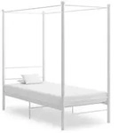 vidaXL Himmelbett Wei&szlig; Metall 90x200 cm